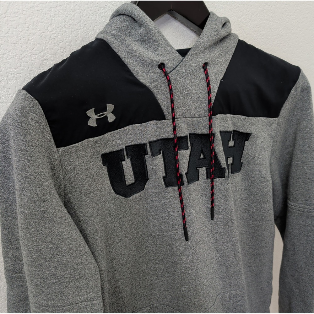 Under Armour Utah Utes NCAA Hoodie Mens Large L Pullover Sweatshirt Gray